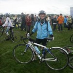 Janet Pachal getting ready to ride to Conquer Cancer 