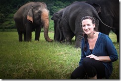Ashley Melsted with the Elephants