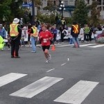 Karen England, Sales Manager for Accent Inns finishing the Victoria Marathon 
