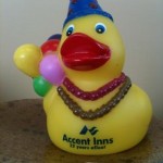 Accent Inns anniversary rubber duck