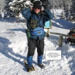 Robert Espley father of John Espley snowshoeing in banff