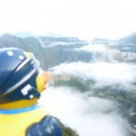 The fog starts to clear for Canuck Duck in Machu Picchu