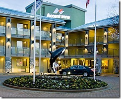 Killer Whale in front of Accent Inn Victoria BC Hotel