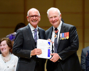 GG01-2016-0070-086 March 04, 2016 Vancouver, British Columbia, Canada. Terry Farmer, Victoria, British Columbia. Their Excellencies the Right Honourable David Johnston, Governor General of Canada, and Mrs. Sharon Johnston were in Vancouver between Thursday, March 3 and Friday, March 4, 2016 for an official visit. While in Vancouver, the Governor General recognized remarkable Canadians with awards and honours. In addition, Their Excellencies participated in a number of cultural, innovation-themed, and community-building events. Presentation of Honours. His Excellency presented honours to more than 150 remarkable Canadians to recognize excellence, courage or exceptional dedication to service. His Excellency presents the Governor Generals Caring Canadian Award to: Terry Farmer from Victoria, British Columbia. Credit: Sgt Ronald Duchesne, Rideau Hall, OSGG