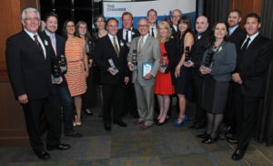 Terry Farmer (centre) with other Chamber Members