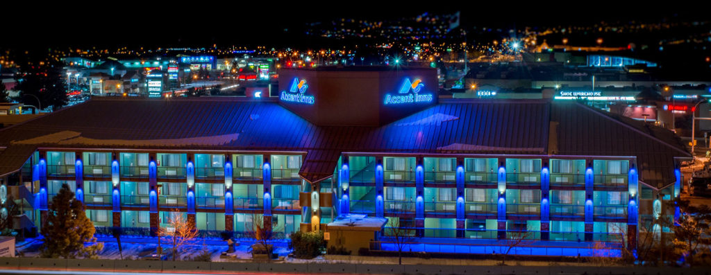 accent-inn-kamloops-exterior-night-winter-looking-over-kamloops